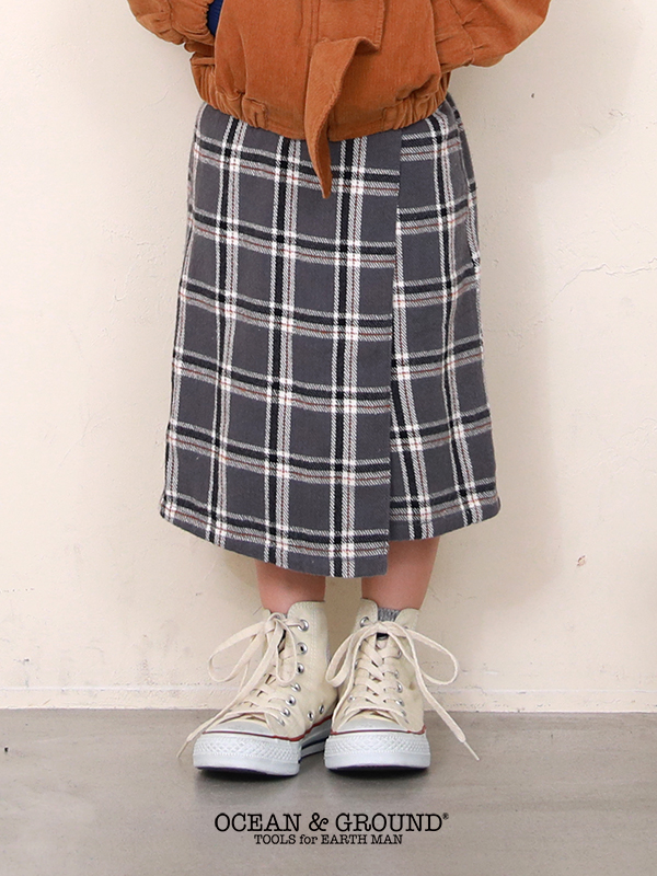 CHECK WRAP SKIRT